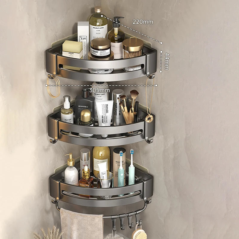 Adhesive Bathroom Shampoo Holder Shower Caddy Shelves Storage Organizer No Drill Shelf Corner Towel Holder Shelves for Bathroom