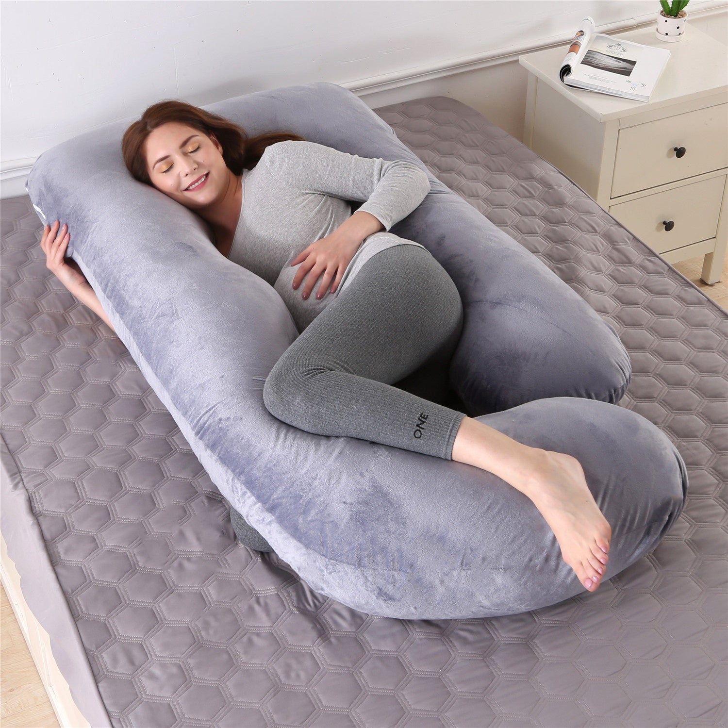 Summer Sleeping Support Pillow for Pregnant Women U Shape Maternity Pillows Pregnancy Ice Silk