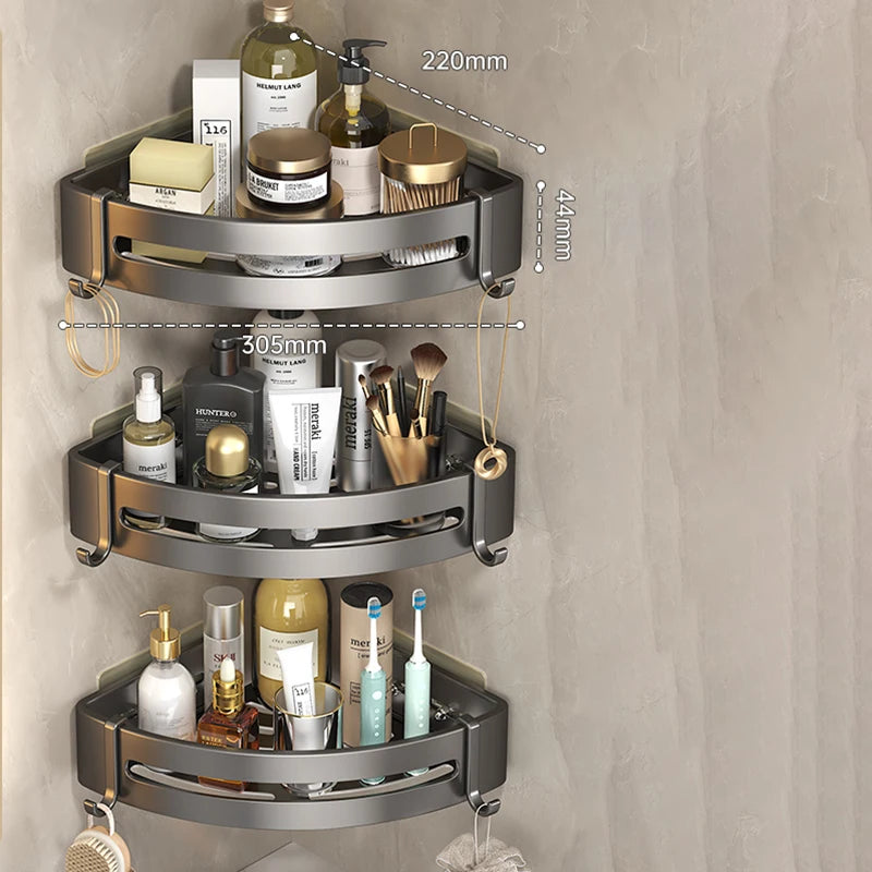 Adhesive Bathroom Shampoo Holder Shower Caddy Shelves Storage Organizer No Drill Shelf Corner Towel Holder Shelves for Bathroom