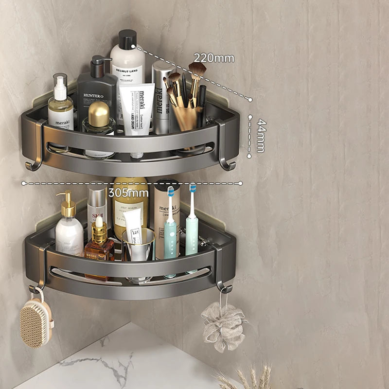 Adhesive Bathroom Shampoo Holder Shower Caddy Shelves Storage Organizer No Drill Shelf Corner Towel Holder Shelves for Bathroom