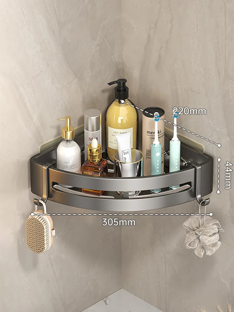 Adhesive Bathroom Shampoo Holder Shower Caddy Shelves Storage Organizer No Drill Shelf Corner Towel Holder Shelves for Bathroom